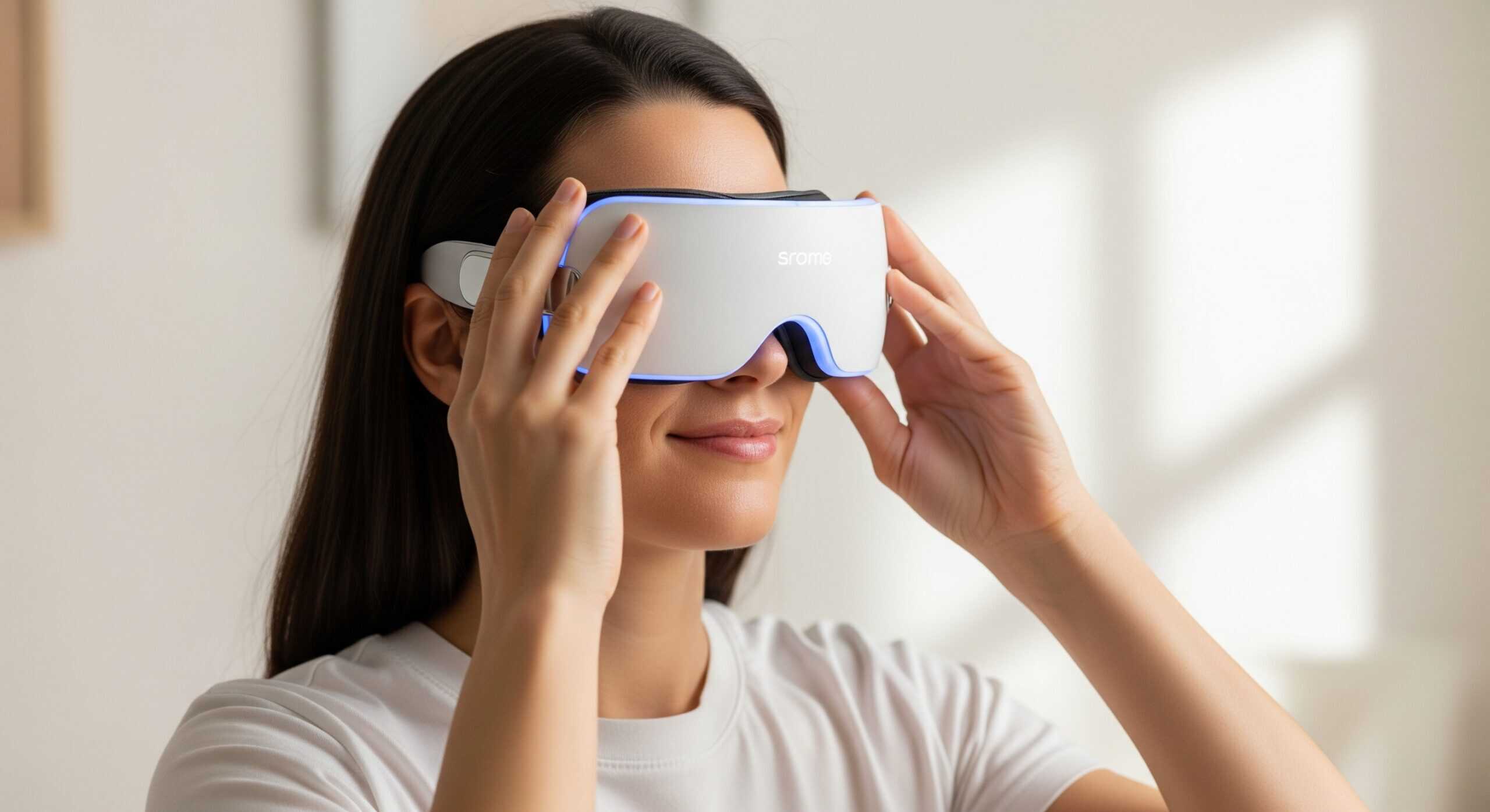 A woman wearing a virtual reality headset.
